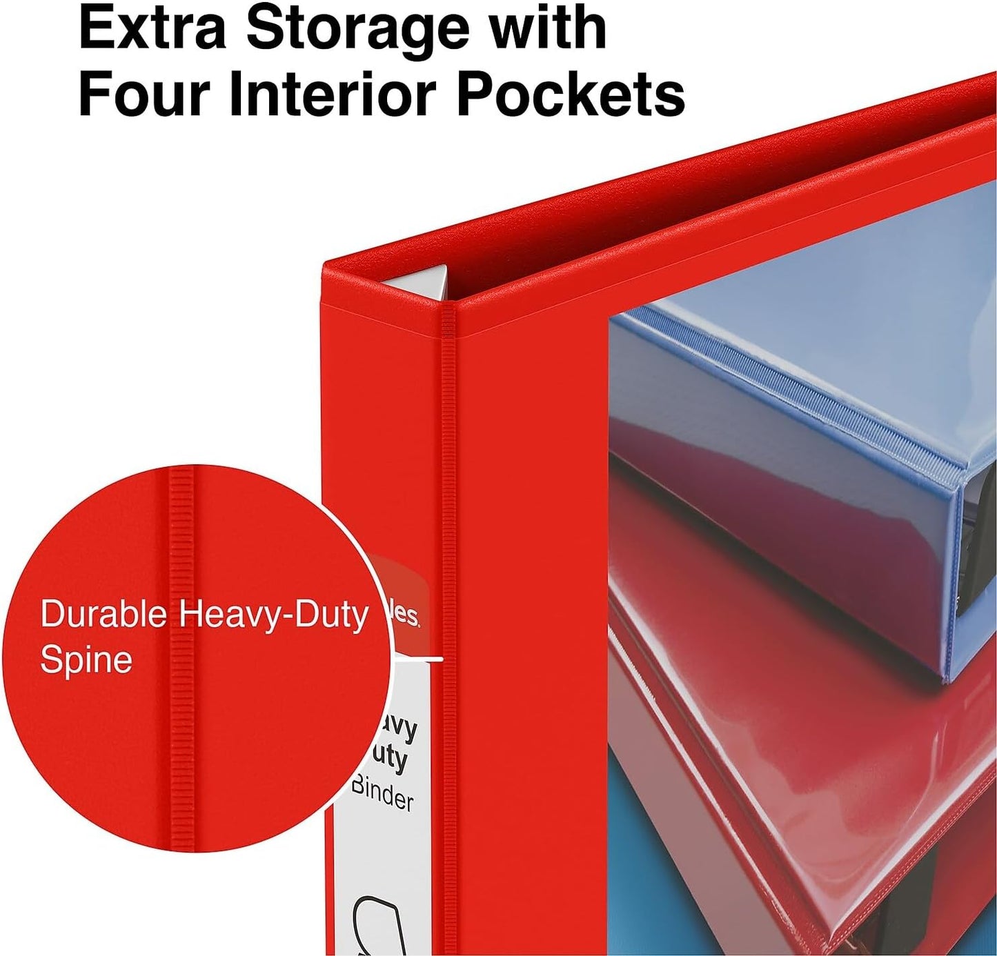Staples Heavy-Duty 2-Inch D-Ring View Binder, Reinforced Spine, Holds Up to 450 Sheets, Gray, for Office & School