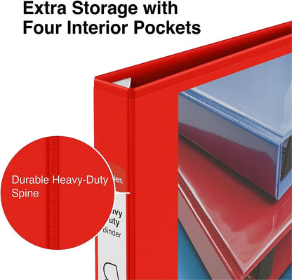 Staples Heavy-Duty 2-Inch D-Ring View Binder, Reinforced Spine, Holds Up to 450 Sheets, Gray, for Office & School