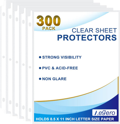 Aegero 65 Pack Clear Sheet Protectors, 8.5 x 11 inch Page Protectors for 3 Ring Binder,Top Loading Paper Protector for Documents and Photos,Letter Size
