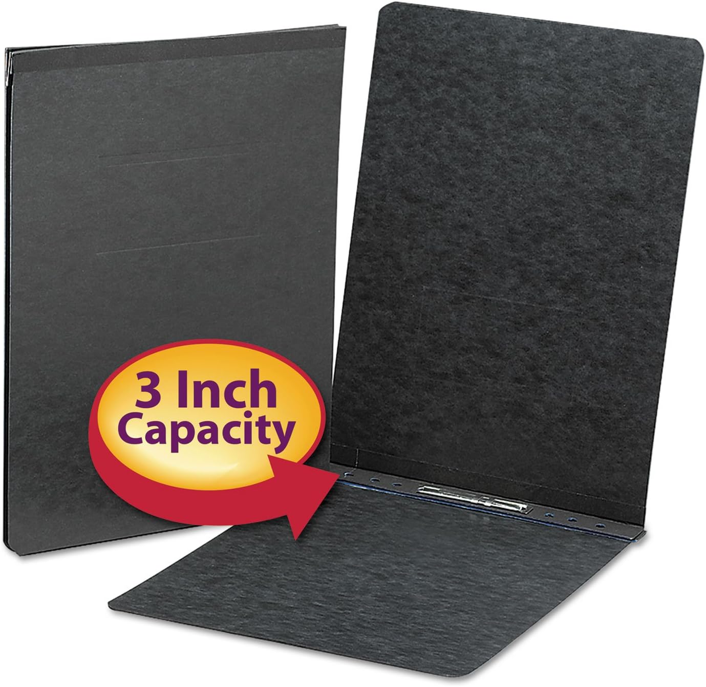 Smead PressGuard Report Cover, Metal Prong with Compressor, Top Fastener, 350 Sheets/3" Capacity, 11 x 17, Black (81178)