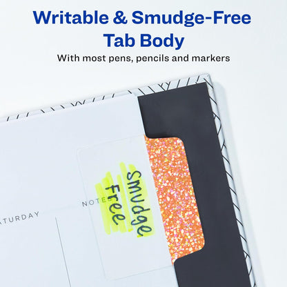 Avery Multiuse Ultra Tabs, 2" x 1.5", 2-Side Writable, Assorted Pastel Dots, 24 Repositionable Tabs (74773)