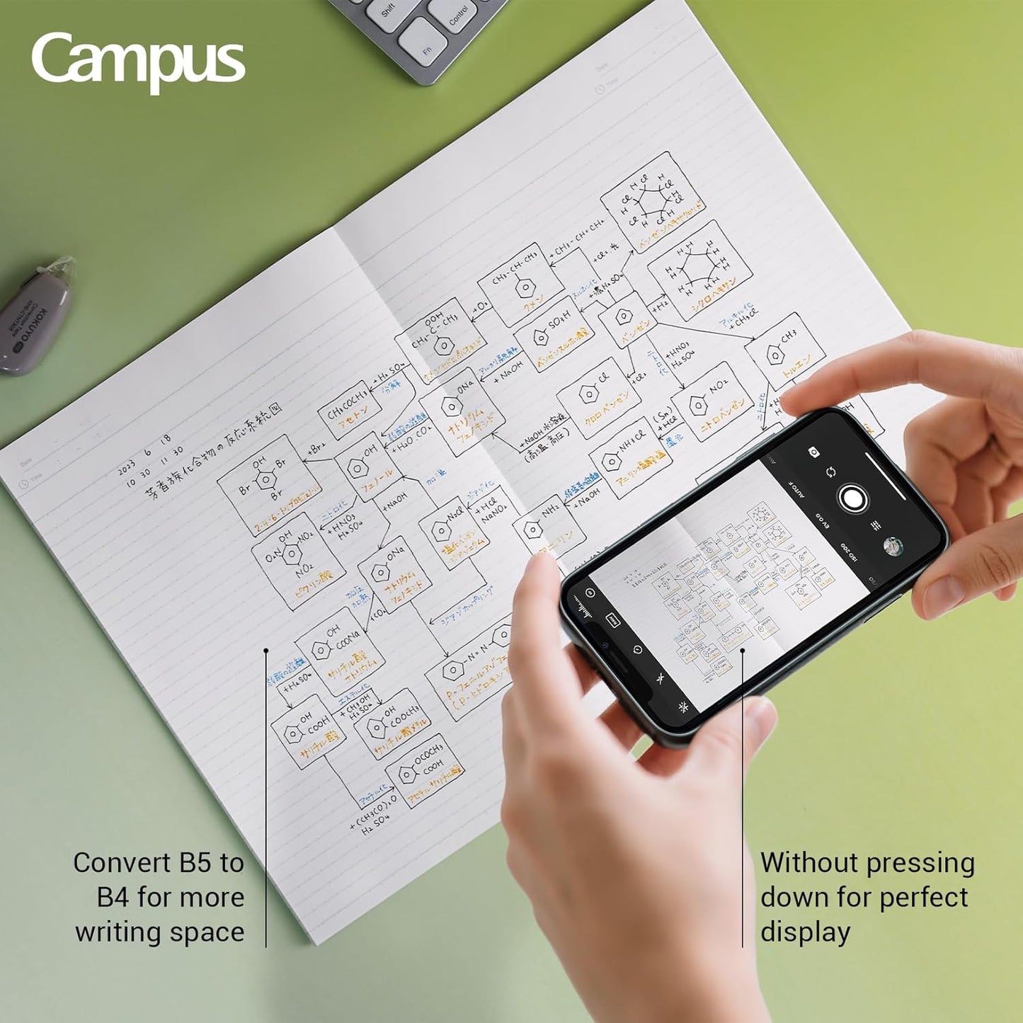 KOKUYO Composition Notebooks, 5 Pack Campus Semi-B5 Comp Book with Dot B 6mm Ruled, 30 Sheets, School Lined Notebook in Shear Stone, Journal Notebook for Women Work Study Note Taking(NO-GS3CWBT-L1X5)