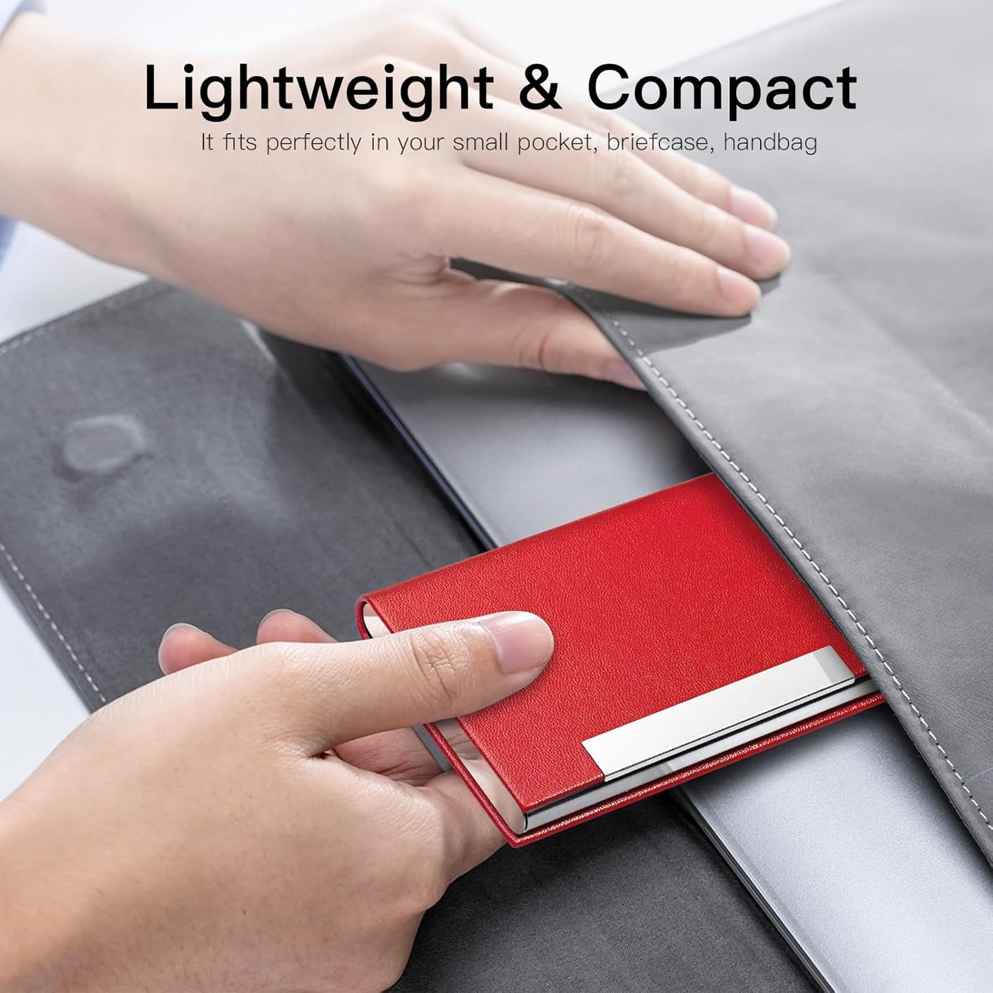 Padike Business Card Holder/ Case Professional PU Leather & Stainless Steel Multi Wallet Credit Card ID Case/Holder for Men & Women. (Black)