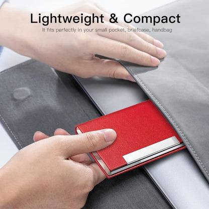 Padike Business Card Holder/ Case Professional PU Leather & Stainless Steel Multi Wallet Credit Card ID Case/Holder for Men & Women. (Black)
