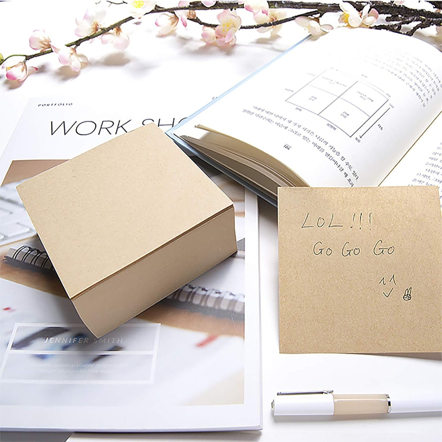 VANRA Note Cube 4 x 4 Inch (Not Sticky) Memo Cube Refill (No Holder) Tear-Off Pages (Not Loose) Blank Scratch Pads, 400-Sheets/Cube (Ivory White)