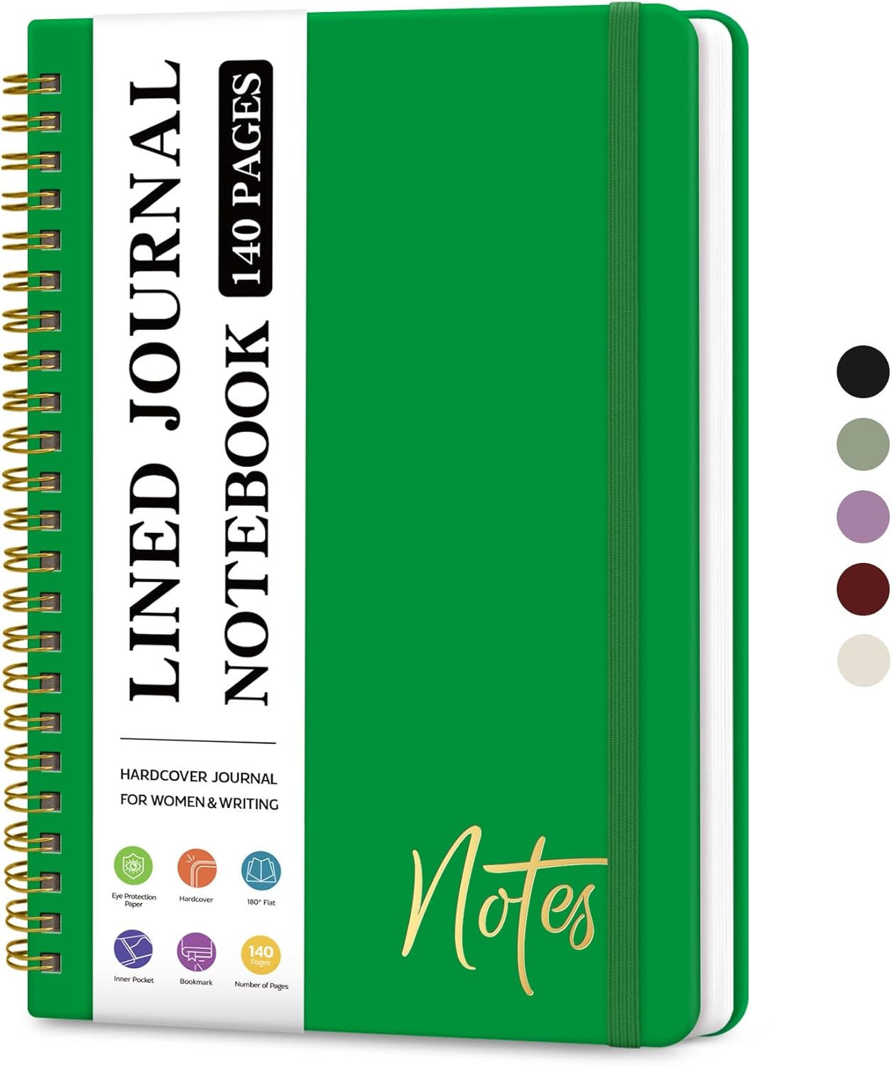ZOTIA Lined Spiral Journal Notebook for Women, A5 College Ruled Journals for Writing, Hardcover Notebooks for Work, Note taking and Office School Supplies,140 Pages - Yellow