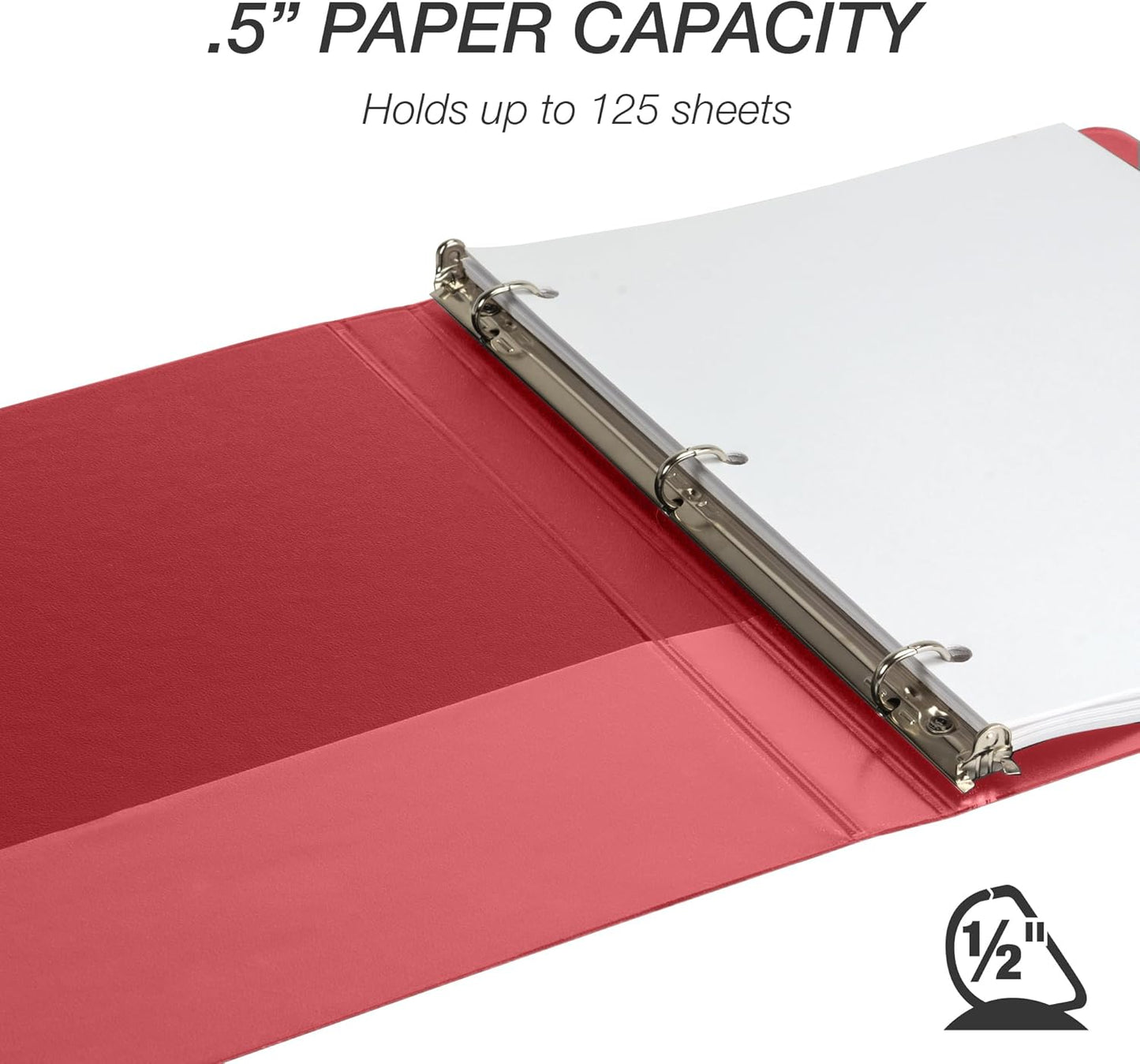 Samsill Durable 4 inch 3 Ring Binder, D Ring Binder, 100% Recycled Chipboard, Black, 2 Pack