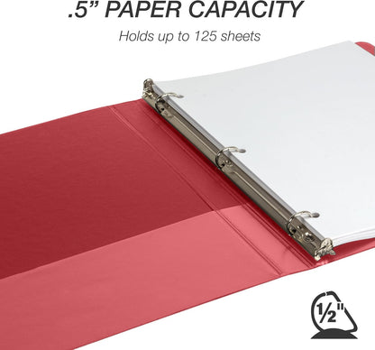 Samsill Durable 4 inch 3 Ring Binder, D Ring Binder, 100% Recycled Chipboard, Black, 2 Pack