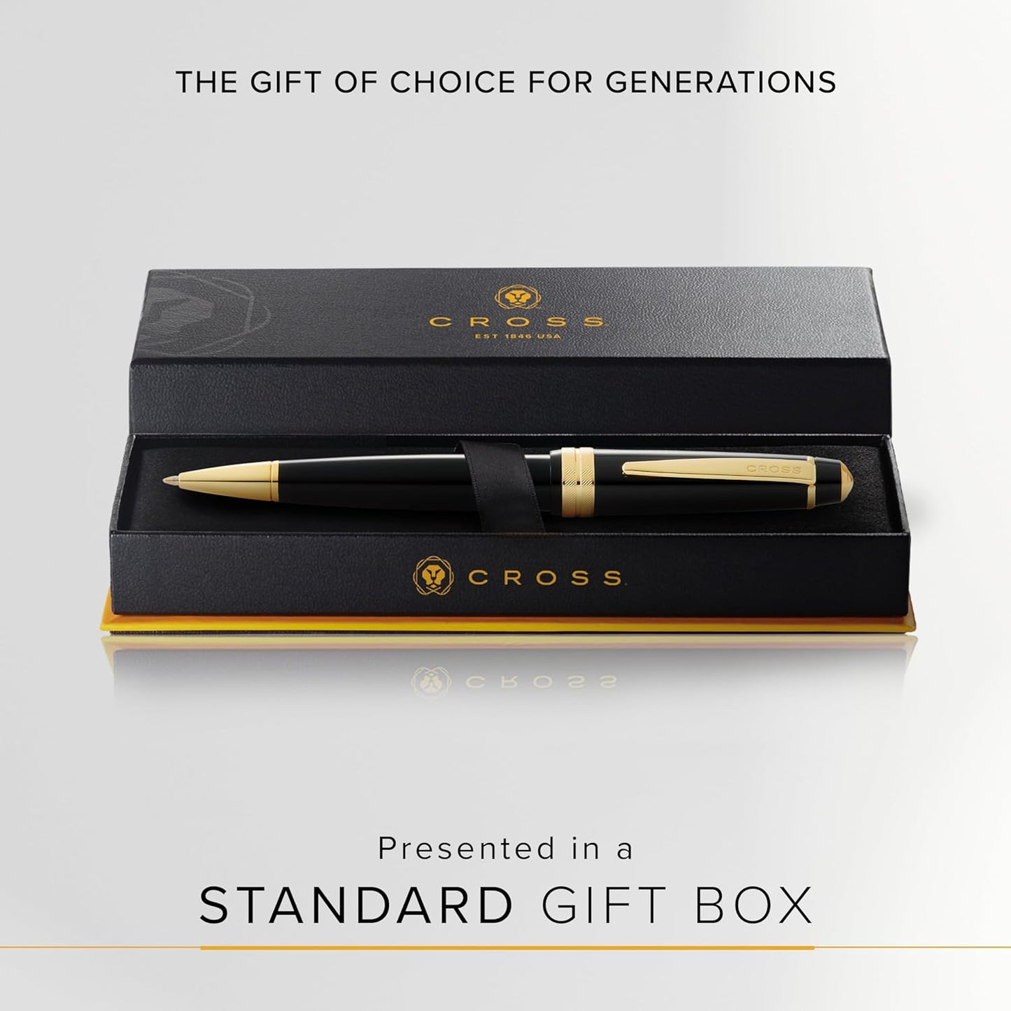 Cross Bailey Light Refillable Ballpoint Pen Presented in a Everyday Gift Box - Medium Point, Black Ink, Polished Green
