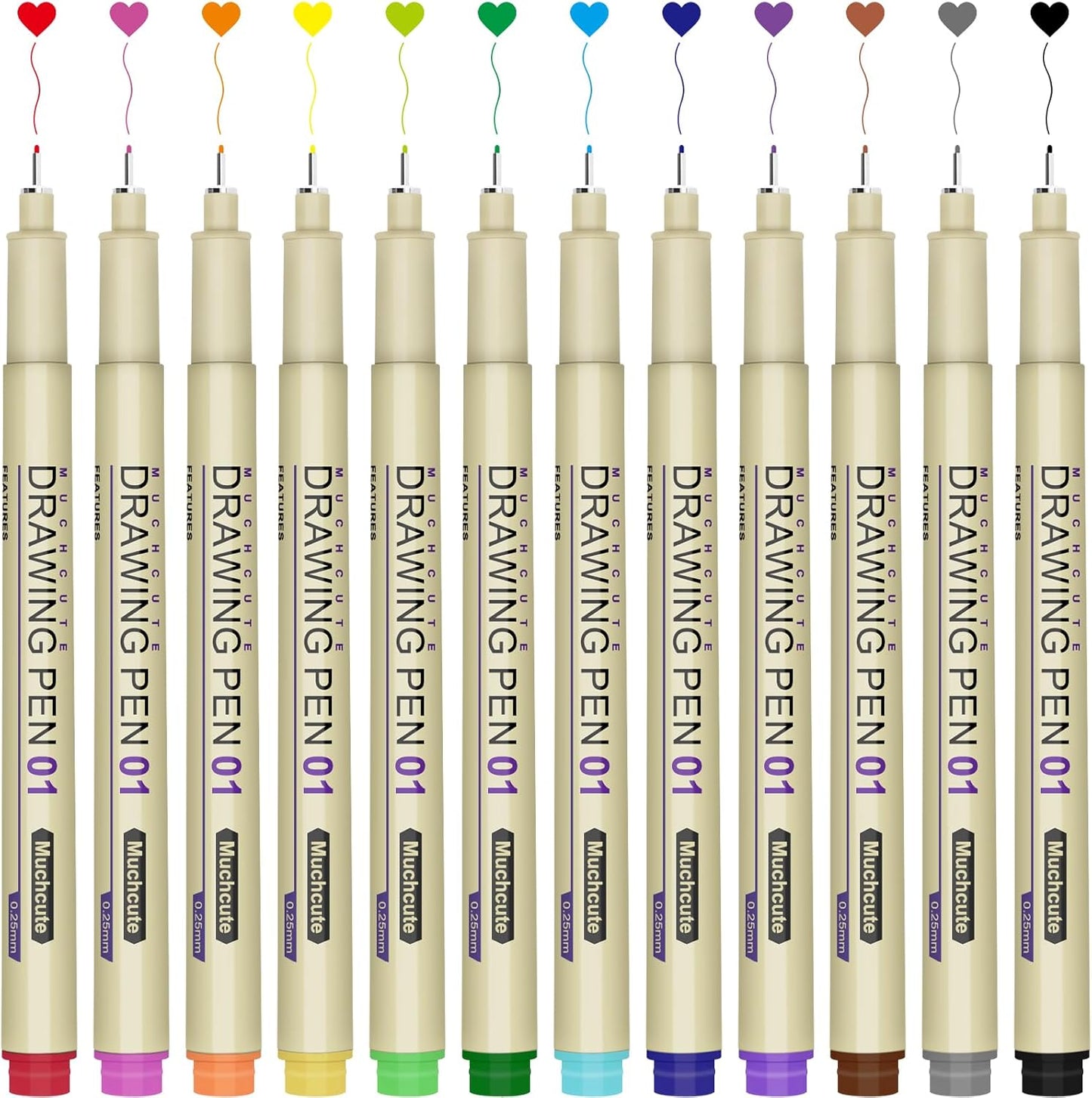 Muchcute Extra Fine Point Writing Pens:6 Black 0.25mm Ultra Thin Micron Pen 01 No Bleed Bible Journaling Study Supplies Annotation Smooth Waterproof Micro Line Tip Fineliner Gel Felt Ink Markers Stuff