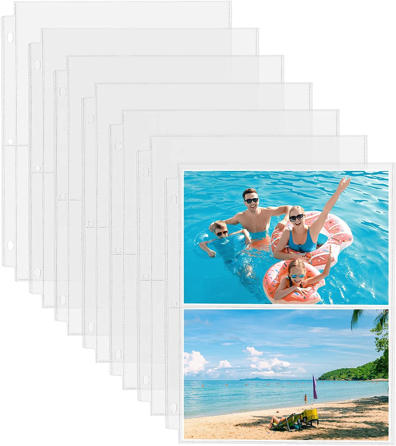 Fabmaker 30 Pack Photo Sleeves for 3 Ring Binder - (4x6, for 180 Photos), Archival Page Protectors, Clear Plastic Refill Pages, Postcard Sleeves, Acid-Free