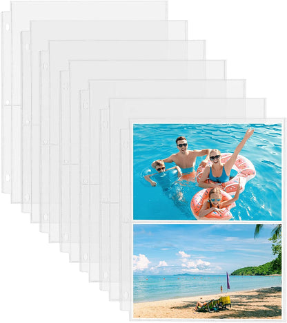 Fabmaker 30 Pack Photo Sleeves for 3 Ring Binder - (4x6, for 180 Photos), Archival Page Protectors, Clear Plastic Refill Pages, Postcard Sleeves, Acid-Free