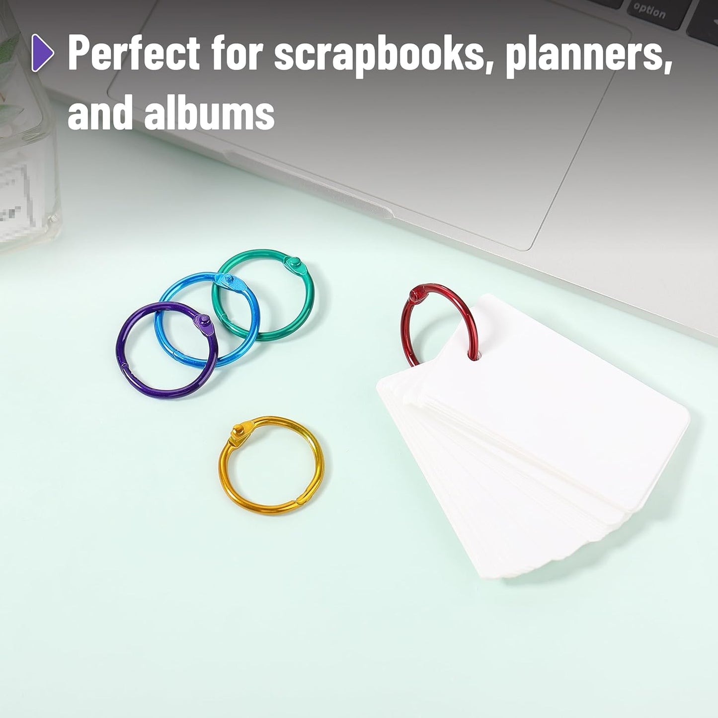 Mr. Pen- Loose Leaf Binder Book Rings, 5 Assorted Sizes (0.6", 1", 1.2", 1.5",2"), 36 Pack, Metal Binder Rings for Index Cards, Keychains, School, Home, Office, Silver