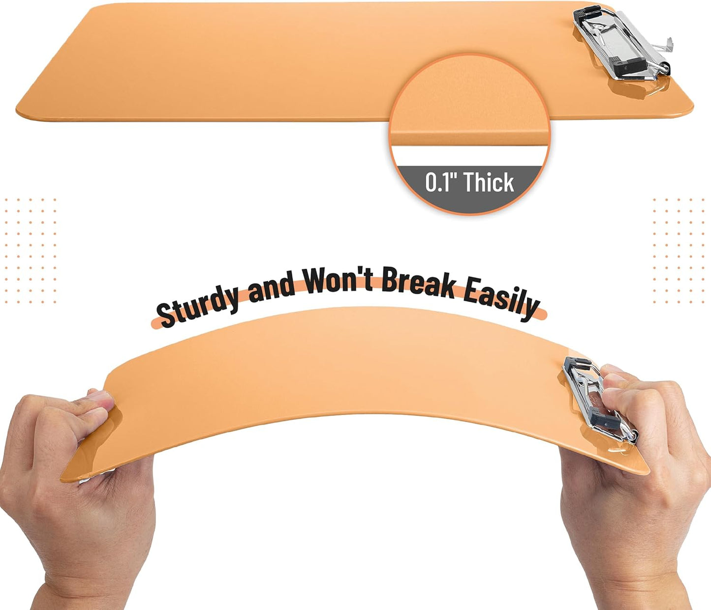 Mr. Pen- Plastic Clipboard, 12.5" x 9", 2 Pack, Clipboard Plastic, Low-Profile Metal Clip with Retractable Hanging Hole