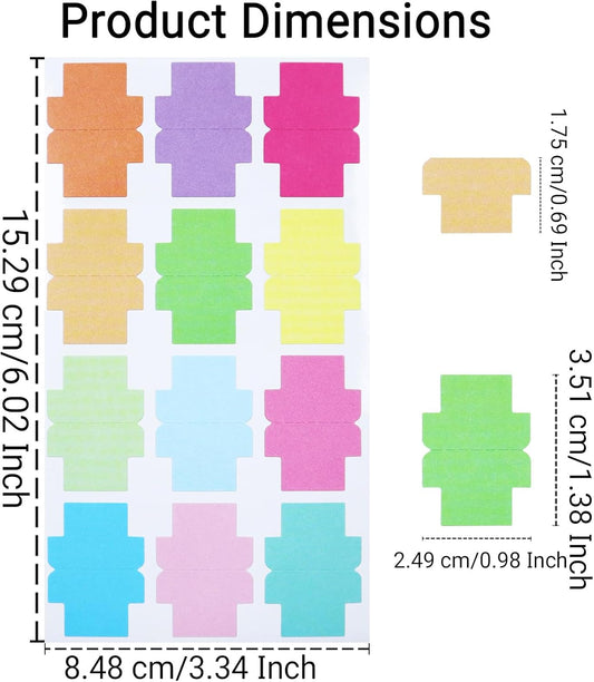 360 Pieces Sticky Blank Monthly Index Tabs Double-Sided Page Markers, Self-Adhesive & Writable Notes Flags for Labeling/Marking/Planing - Multi