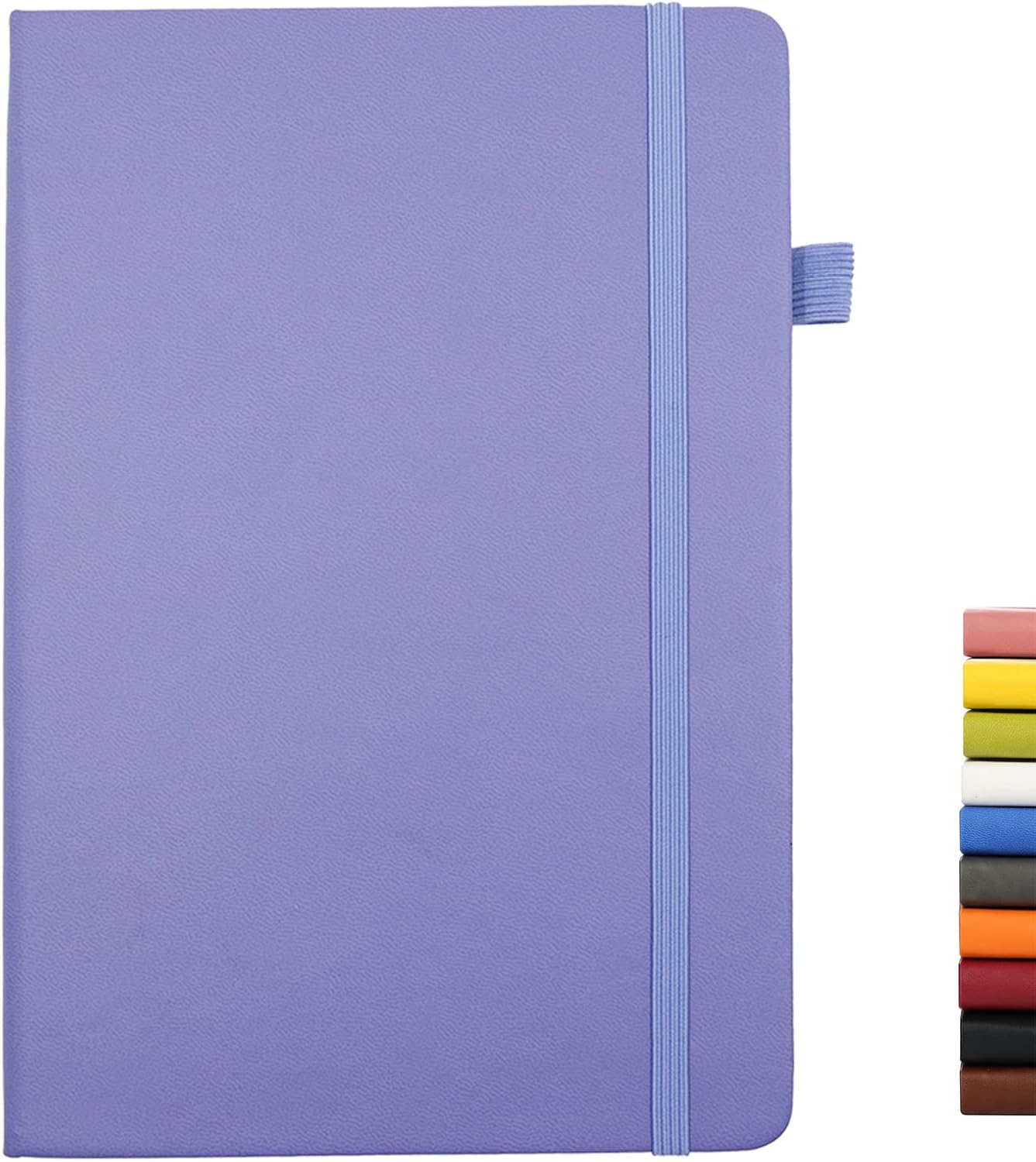 Deziliao Lined Journal Notebooks with Pen Loop, Hardcover Notebook Journal for Work, 100Gsm Premium Thick Paper with Inner Pocket, Medium 5.7"x8.4", （Black, Ruled）