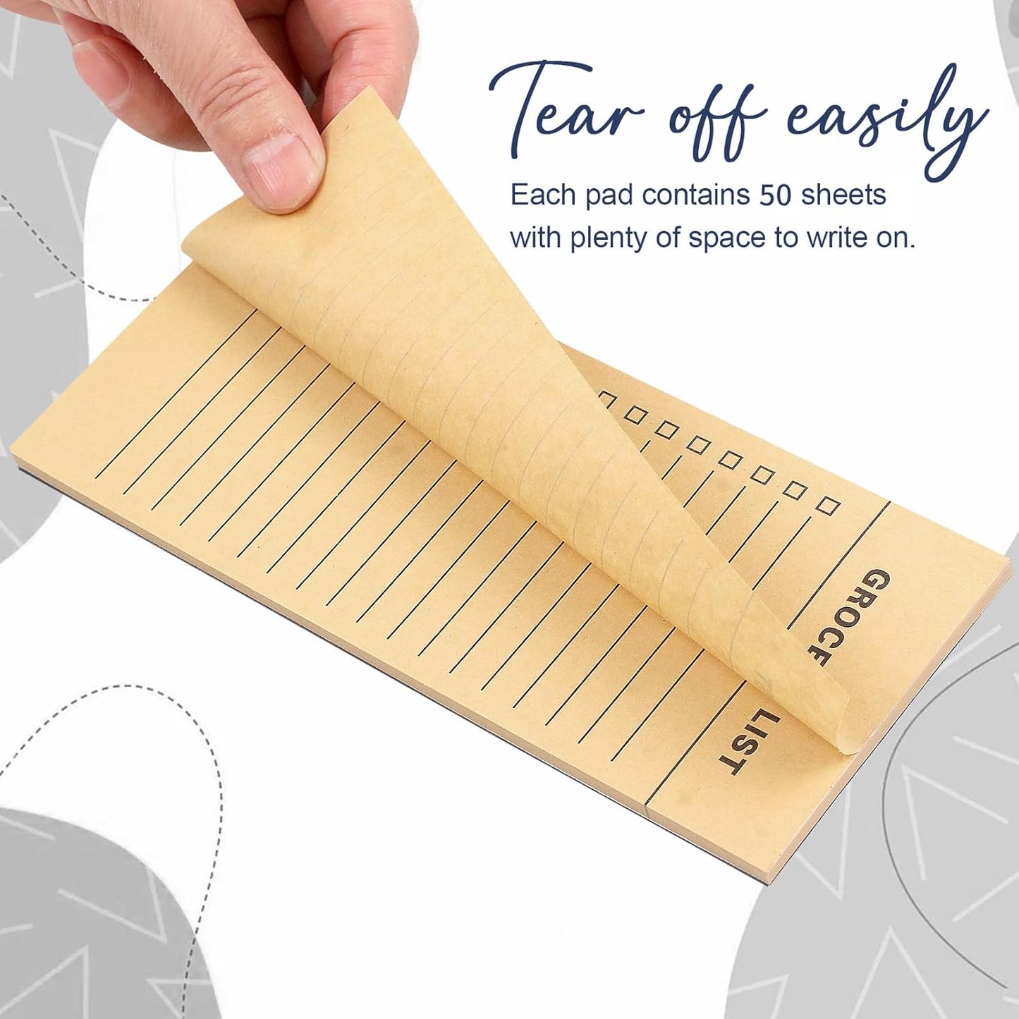 Utron 4 Pack Magnetic Notepads for Refrigerator, 50 Pages/BookGrocery List Magnet Pad for Fridge, Design Magnetic Grocery List Pad for Fridge, Grocery List Notepad, To-Do Memos, List