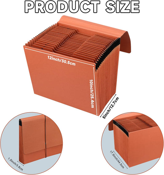 2 Packs Expanding File Folder with Flap and Cord Closure,5 Inch Expansion Accordion File Organizer,Letter Size