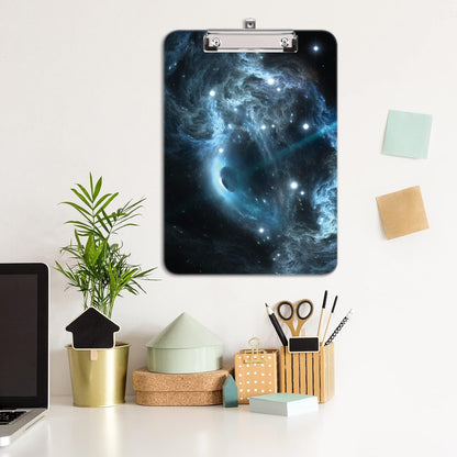 Hongri Plastic Cute Clipboard, Letter Size for Students, Teacher, Woman and Kids, Low Profile Clip, Decorative Pattern, Size 9 x 12.5 in, Dream Marble