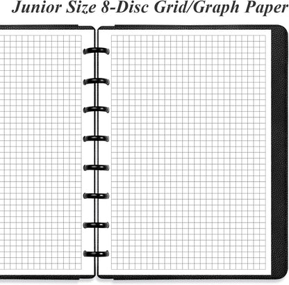 A5 Grid Refill Paper, 6-Hole Graph Paper, 100Sheets / 200Pages Loose-Leaf Grid Paper, 100gsm White Paper, 5.8" x 8.3 "