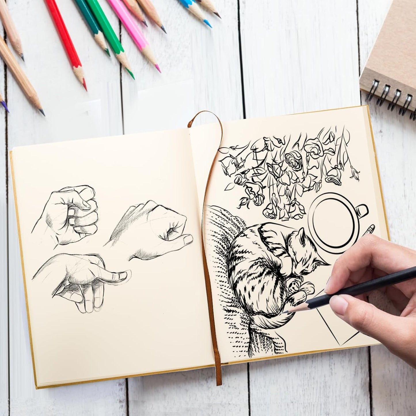 ZEAYEA 3 Pack 8.5 x 11 Inch Hardcover Sketchbook, Unlined Blank Notebook Journal, 120 Sheets/ 240 Pages Per Book, 100gsm Thick Paper, Ideal for Drawing, Art, Students and Office Supplies