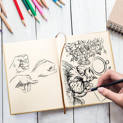 ZEAYEA 3 Pack 8.5 x 11 Inch Hardcover Sketchbook, Unlined Blank Notebook Journal, 120 Sheets/ 240 Pages Per Book, 100gsm Thick Paper, Ideal for Drawing, Art, Students and Office Supplies