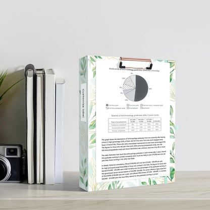 Ospelelf Binder 3 Ring 1 Inch, Floral Round Ring Clipboard Binder for Letter Size with 5 Tab Dividers, File Folder Labels, for School and Office Supplies