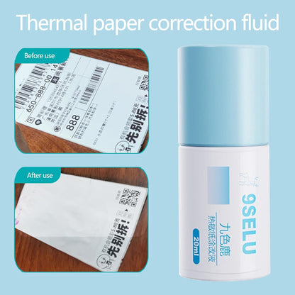 Thermal Paper Data Protection Fluid-Privacy Information Coverage Fluid, Portable Application Glue Stick, Paper Data Glue Stick, Mini Correction Fluid Courier Information Smear Liquid for ID Privacy