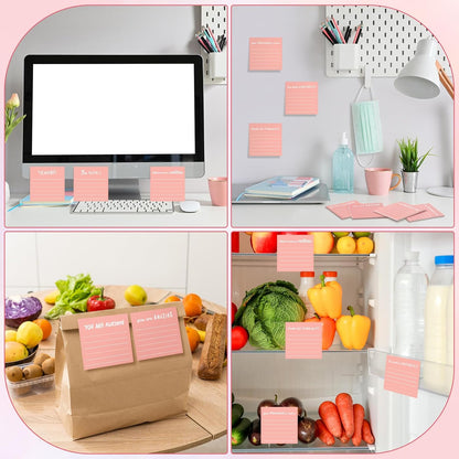 Yinder 48 Pcs Inspirational Sticky Notes Cute Motivational Sticky Notes Pad End of Year Employee Appreciation Gifts Bulk for Teacher Nurse Coworkers Office Supplies 3 x 3'' (Thank You,Dark Color)