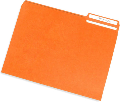 File Folder, 1/3 Cut Tab, Letter Size, Yellow, Great for Organizing and Easy File Storage, 100 Per Box