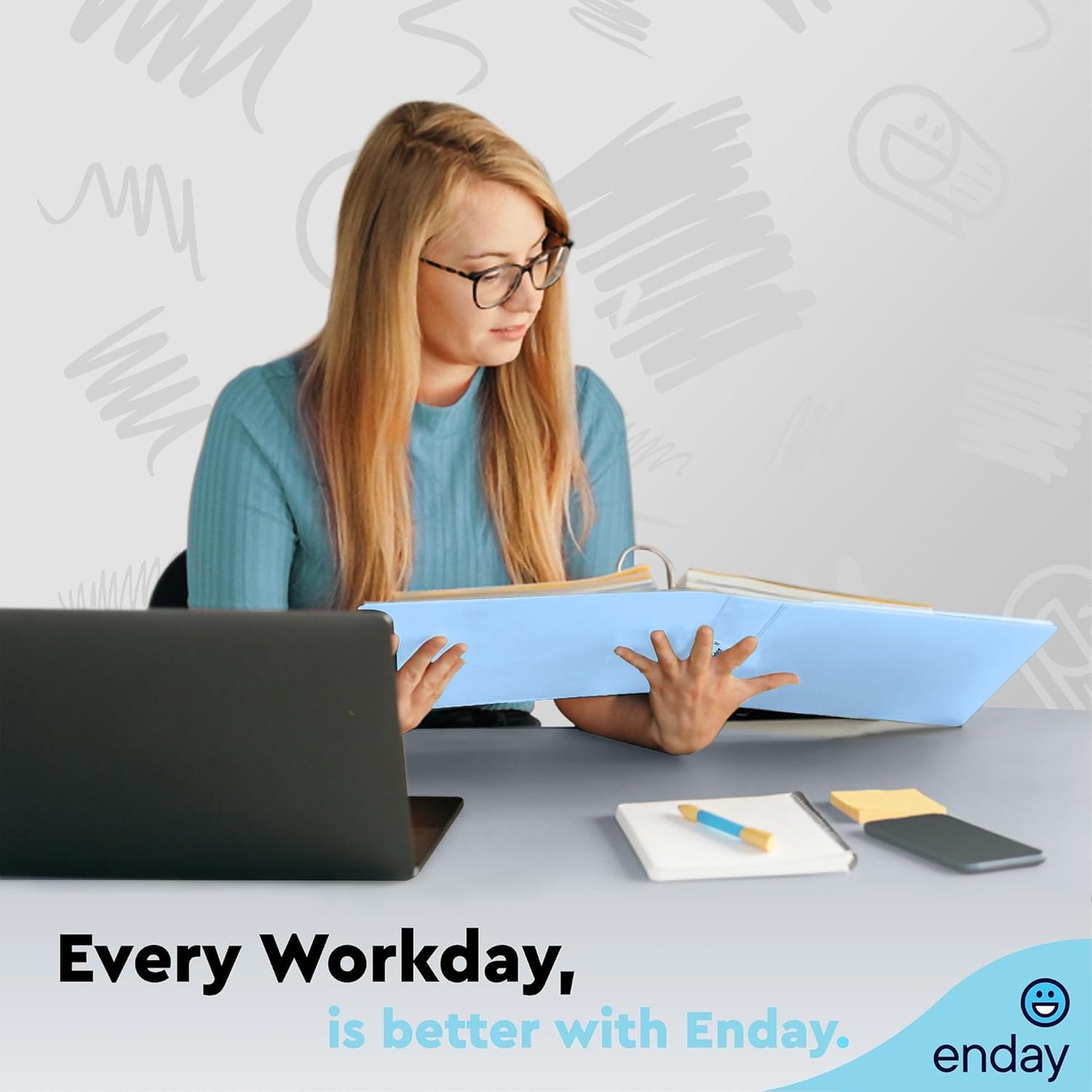 Enday 1.5 Inch Binder, Green - 1.5 Inch 3 Ring Binder, Round Ring Pastel with Clear View Cover for Letter Size 8.5 x 11'' Paper & 2 Inside Pockets, Ideal for School Supplies, Office, and Home