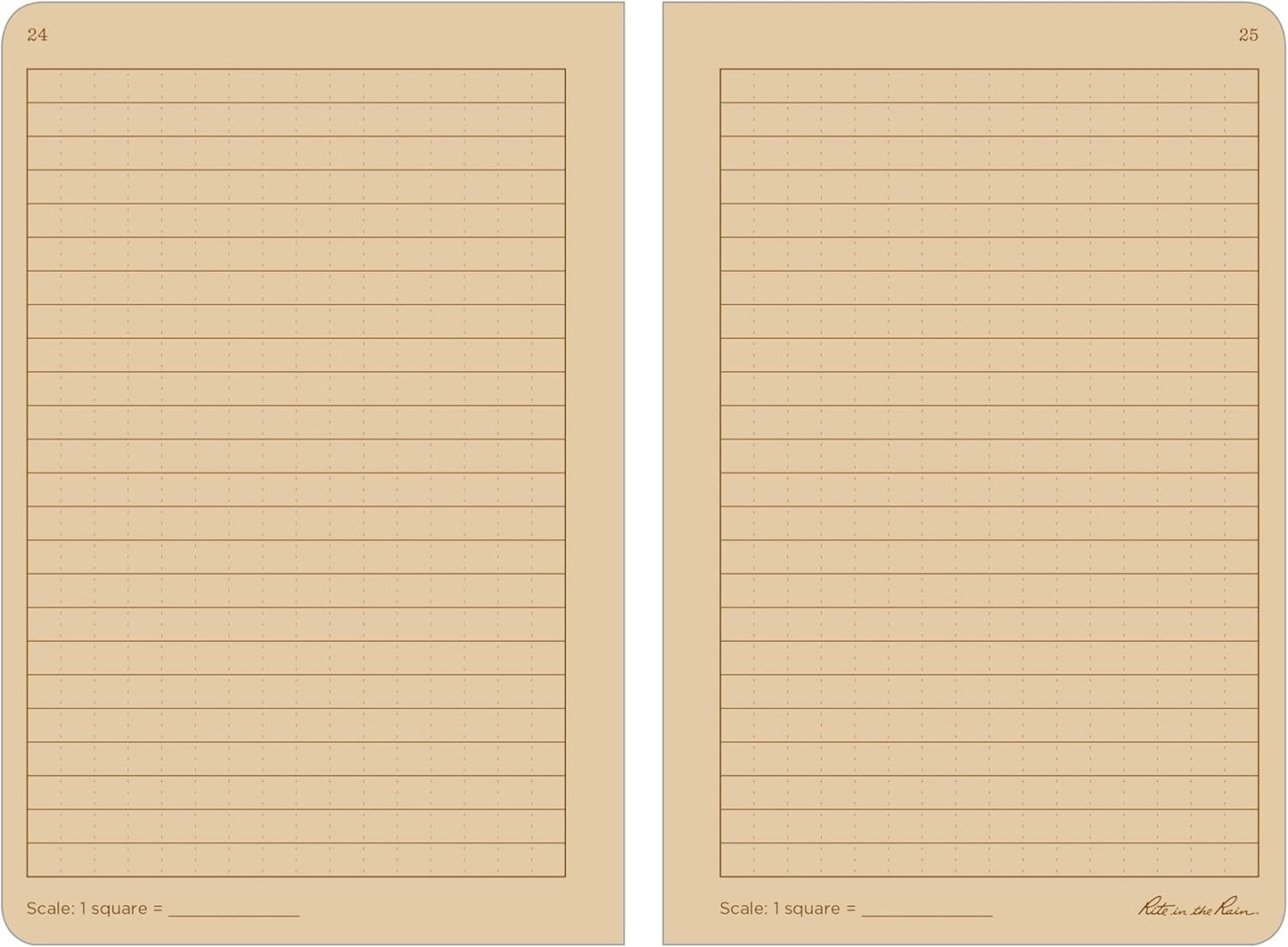 Rite In The Rain Weatherproof Stapled Notebook, 4.625" x 7", Orange Cover, Universal Pattern, 3 Pack (No. OR71FX)