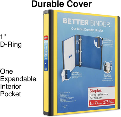 Staples Better Binder 2-Inch D-Ring View Binder, Reinforced Spine, Holds Up to 540 Sheets, Teal, for Office & School