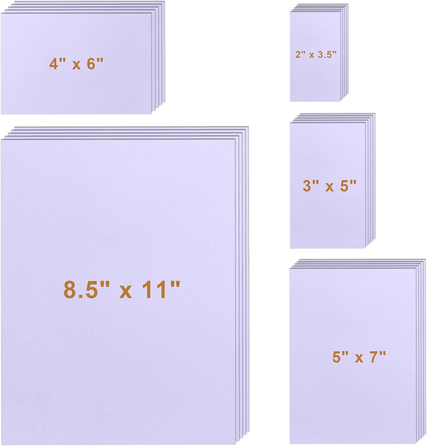 Silunkia 100 Sheets White Cardstock 5 Assorted Sizes Craft Paper, 200gsm/75lb White Card Stock Certificates Paper for DIY Cards Making, Business Cards, Wedding Invitations, School Crafting, Menus