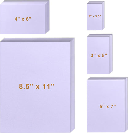 Silunkia 100 Sheets White Cardstock 5 Assorted Sizes Craft Paper, 200gsm/75lb White Card Stock Certificates Paper for DIY Cards Making, Business Cards, Wedding Invitations, School Crafting, Menus