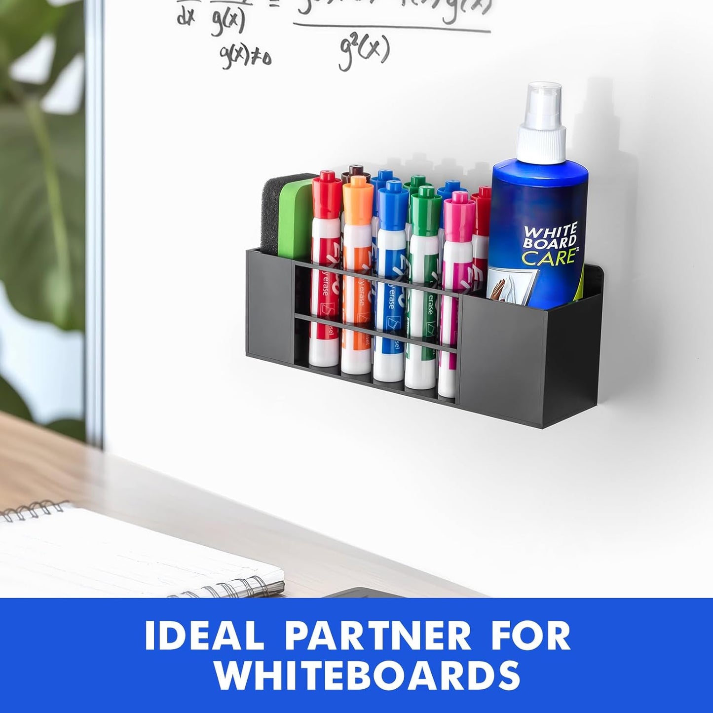 Magnetic Dry Erase Marker Holder for Whiteboard, Wall Mount Pen Holder for Refrigerator, Clear Pencil Holder for Fridge, Strong Magnet Locker Organizer for Classroom, Office