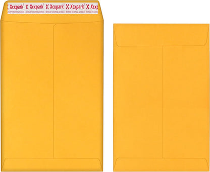 Xxcxpark 250 PCS 6x9 inches Security Catalog Envelopes Printable Self Seal Envelopes, Anti Tear brown Kraft Envelopes for Invitation Cards, Pictures, Photos, Documents