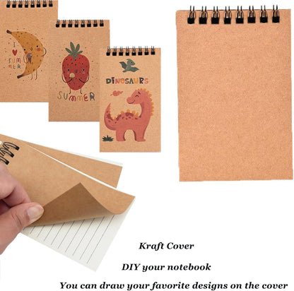 12Pack Pocket Notebooks, 3x5 Inch 60 Sheets/120 Pages 9MM Wide Ruled‌ Mini Kraft Spiral Notebook, Small Notepads, Top Bound Pocket Size Note Pads With Lined Pages,Memo Pads For Home,School,Office(12)