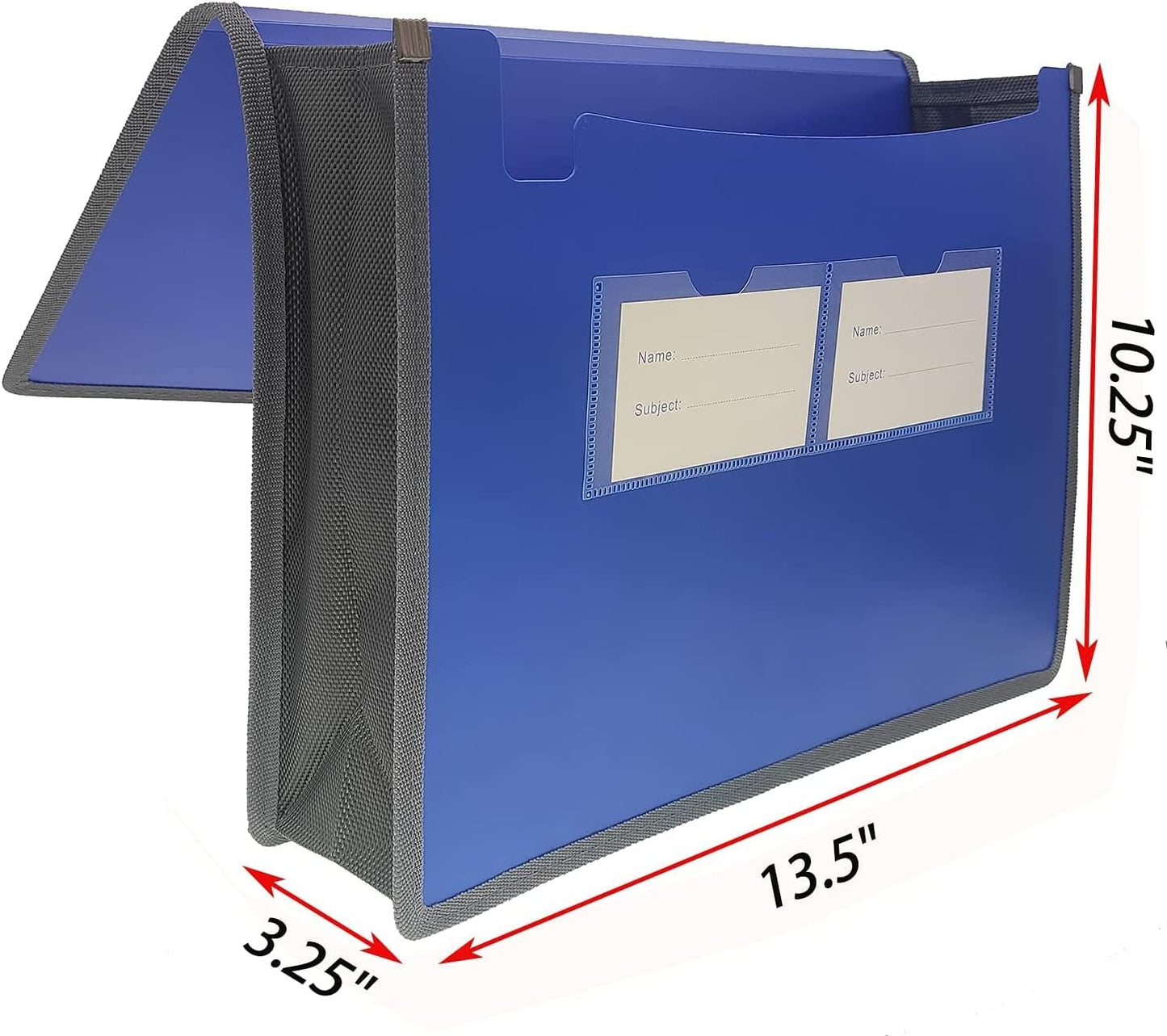 Expanding File Folder Document Organizer with Elastic Cord & Button Closure, Letter Size, 3.5" Expansion, Letter A4 Expandable File Folder for Home School Office Organization, 3 Pack