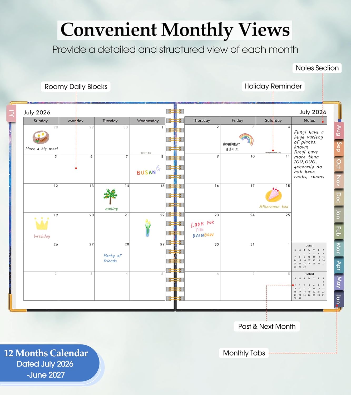 2026 Planner, Weekly and Monthly Calendar Planner from January 2026 - December 2026, 8.5" x 11" Hardcover Leather Hourly Appointment Book with Tabs, Spiral Daily Planners for School Work Home, Green