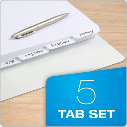 Oxford Binder Dividers for 3 Ring Binders, 10 Pack, 8-Tab Dividers, Write On Tabs, White Paper, 80 Total
