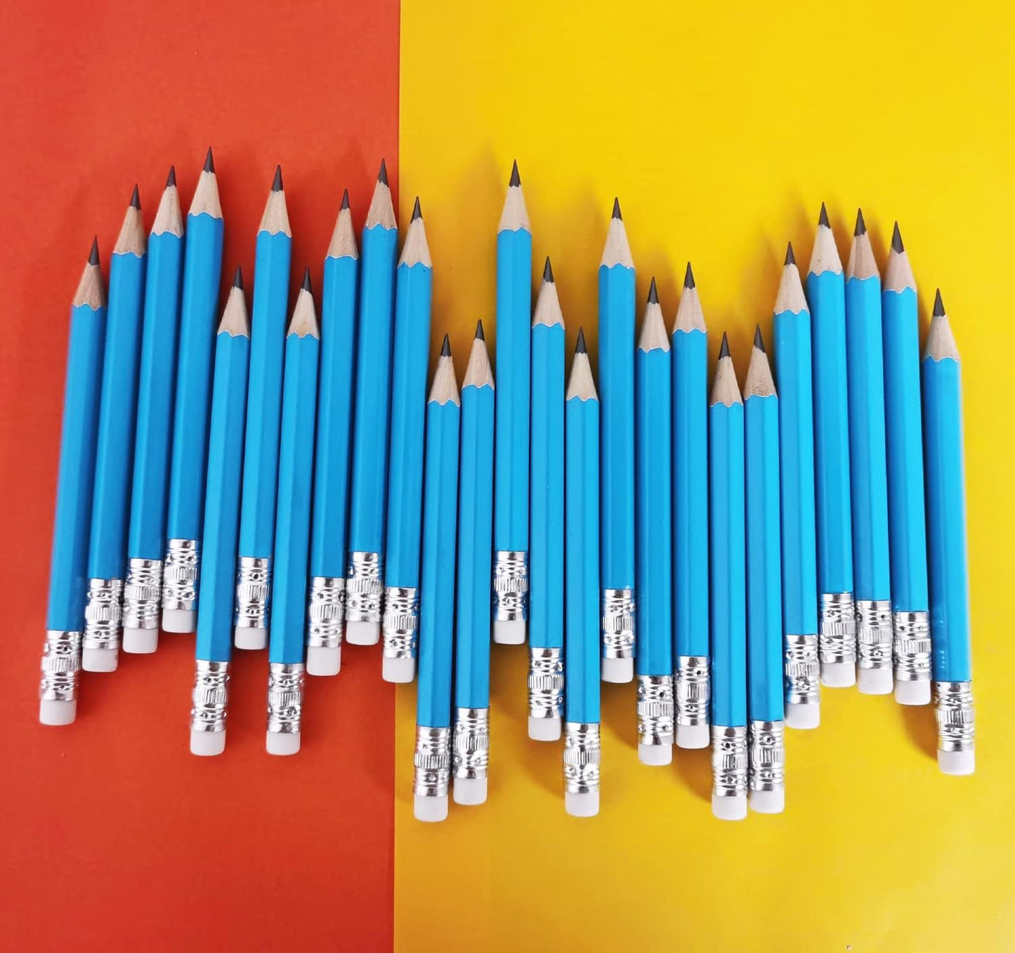 Adhere 25pcs Golf Pencils with Eraser Pre sharpened Hexagon half Wooden Pencils Graphite 2B for Golf Event Scoring,Classroom,Wedding,Company Meetings,Pew, Pocket (Nature)