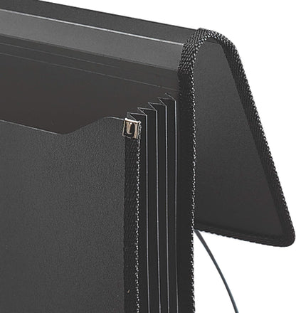 Smead Poly Wallet, Accordion File Organizer for File Folders, Legal Size, Black, 5-1/4 inch Expansion, Office Supplies, Document Organizer (71510)