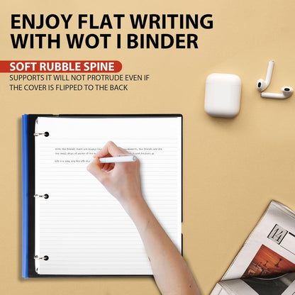 WOT I 1 Inch Telescoping 3 Ring Binder 4 Pack, Expandable Flexible Binder with Customizable Front Cover & Clear Catalog Pocket, Holds 225 Sheets, School Office Supplies, White