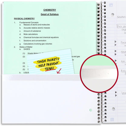 Five Star Spiral Notebook + Study App, 100 Sheets, 1 Subject, College Ruled Paper, Fights Ink Bleed, Water Resistant Cover, 820337-ECM, Purple, Pink, White & Green, 8-1/2" x 11", 4 Pack