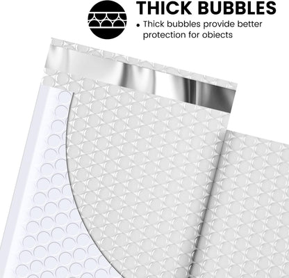 Fuxury Black Bubble Mailers 4x8" 100 Pack Waterproof Padded Envelopes Usable Size 4x7" Self Seal Bubble Envelopes Padded Mailers for Small Business, Envelope Mailers
