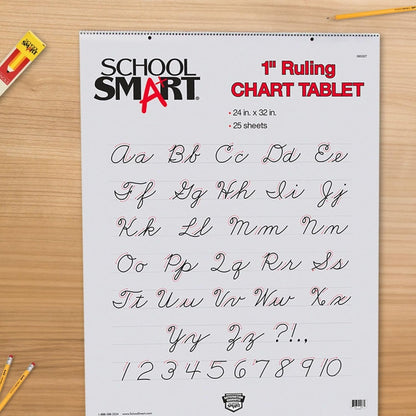 School Smart Chart Paper Pad, 32 x 24 Inches, 1-1/2 Inch Rule, 25 Sheets