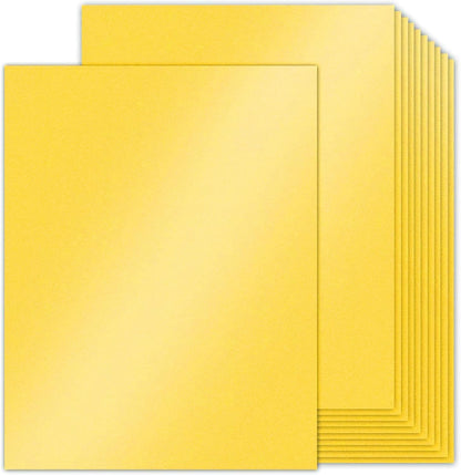 100 Sheets White Shimmer Cardstock 8.5 x 11 Certificate Paper, Goefun 80lb Pearlescent Paper for Invitations, Certificates, Crafts, DIY Cards