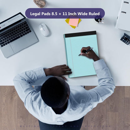 12 Pack Legal Pads 8.5 x 11 College Ruled 600 Sheets Note Pads 8.5 x 11 Inch Notepads Perforated Writing Pads 8.5 x 11 Pads of Paper Lined White Paper, 50 Sheets per Notepad for Home, Office, School