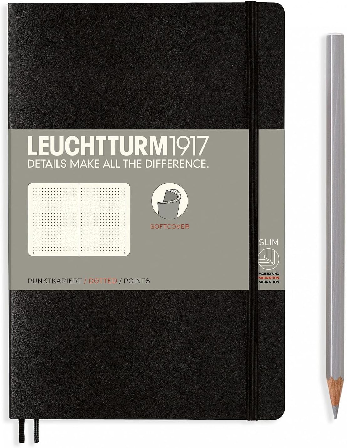 LEUCHTTURM1917 - Notebook Softcover Paperback B6+ - 123 Numbered Pages for Writing and Journaling (Ruled, Rising Sun)